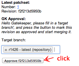 approve revision from codereview by the gatekeeper, target branch autocompletion